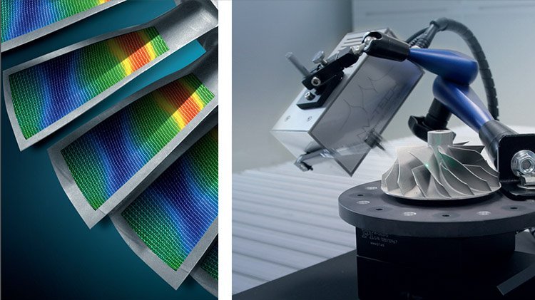 Les mesures de vibrations sur les turbines d'avion et les conceptions de blisk révèlent leurs formes de vibrations typiques Les mesures de vibrations sur les turbines d'avion et les conceptions de blisk révèlent leurs formes de vibrations typiques