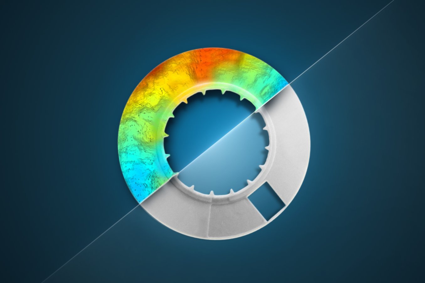 Flatness evaluation on the date disk of a watch Flatness evaluation on the date disk of a watch