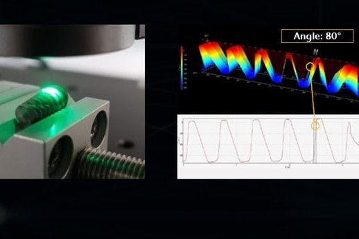 Capture surface areas with high slopes and steep angles; sample data of a dental implant screw Capture surface areas with high slopes and steep angles; sample data of a dental implant screw