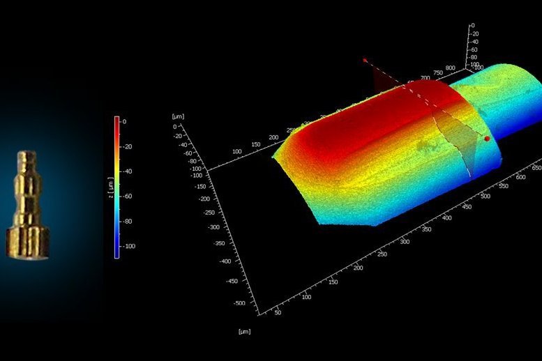 Seperate surface form, waviness and finish, here 3D topography of a minute wheel of watch Seperate surface form, waviness and finish, here 3D topography of a minute wheel of watch