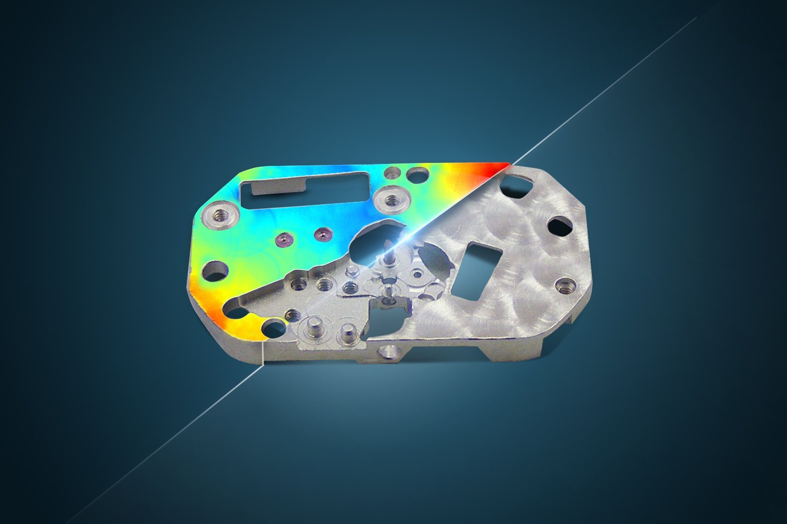 Flatness and parallelism inspection on the bottom plate of a watch Flatness and parallelism inspection on the bottom plate of a watch