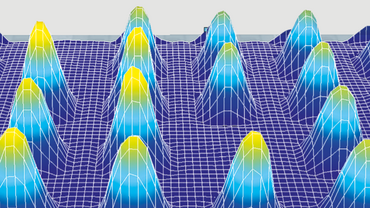Laser Doppler vibrometer measurement of leaking CMUT transducer cells Laser Doppler vibrometer measurements of several leaking CMUT cells visualizing dynamic displacement