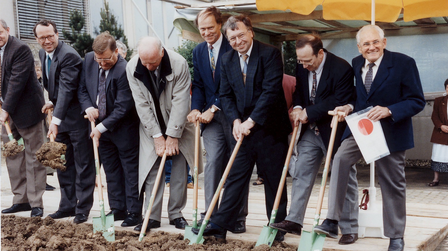 Polytec founder on the building site of a new Polytec building