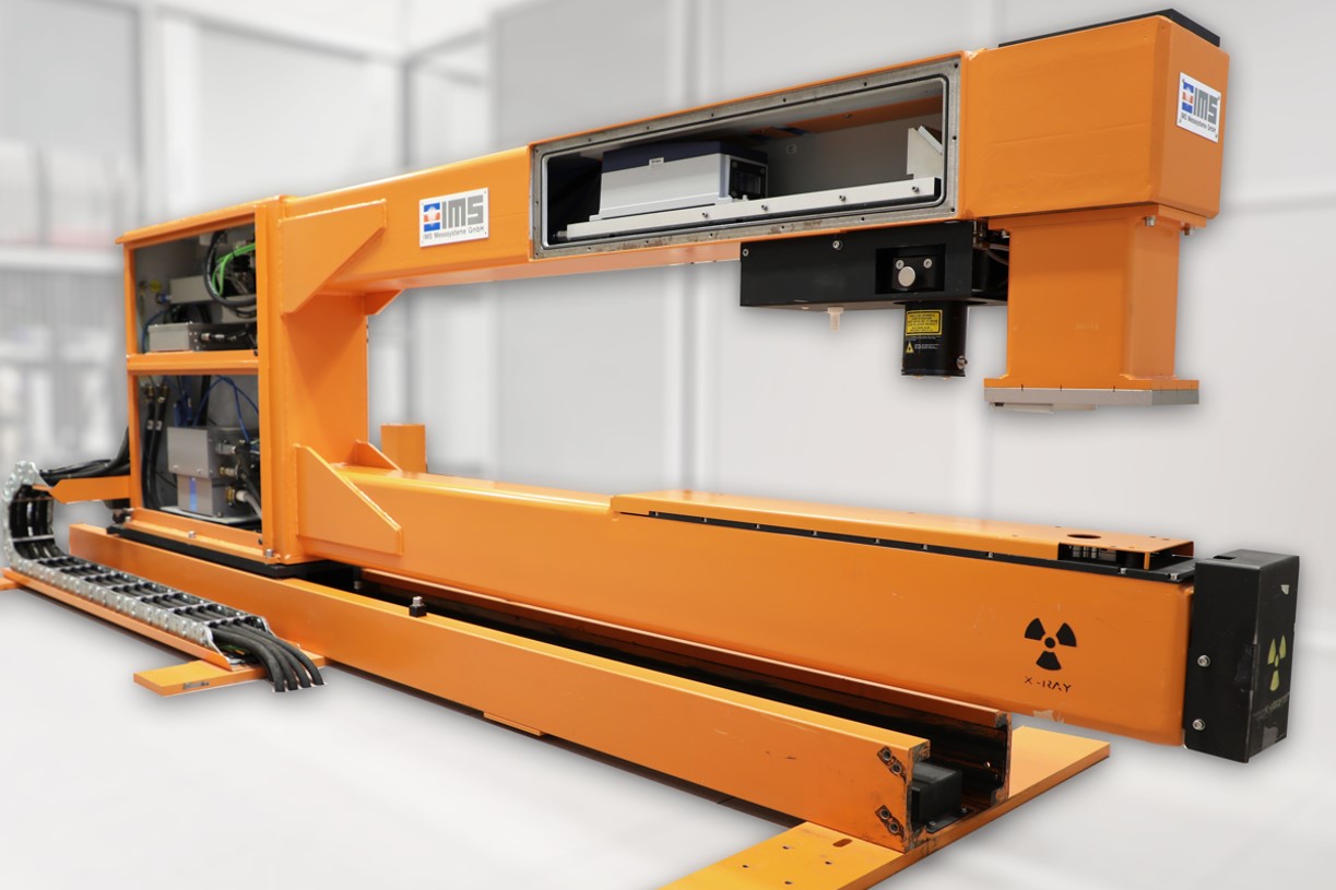 Combined thickness tolerance measurement according to the mass flow principle, C frame by IMS Combined thickness tolerance measurement according to the mass flow principle, C frame by IMS